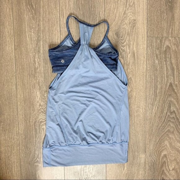 Lululemon No Limits Tank Top Lullaby Wee Are From Space Cadet Blue Size 4 - Picture 13 of 14